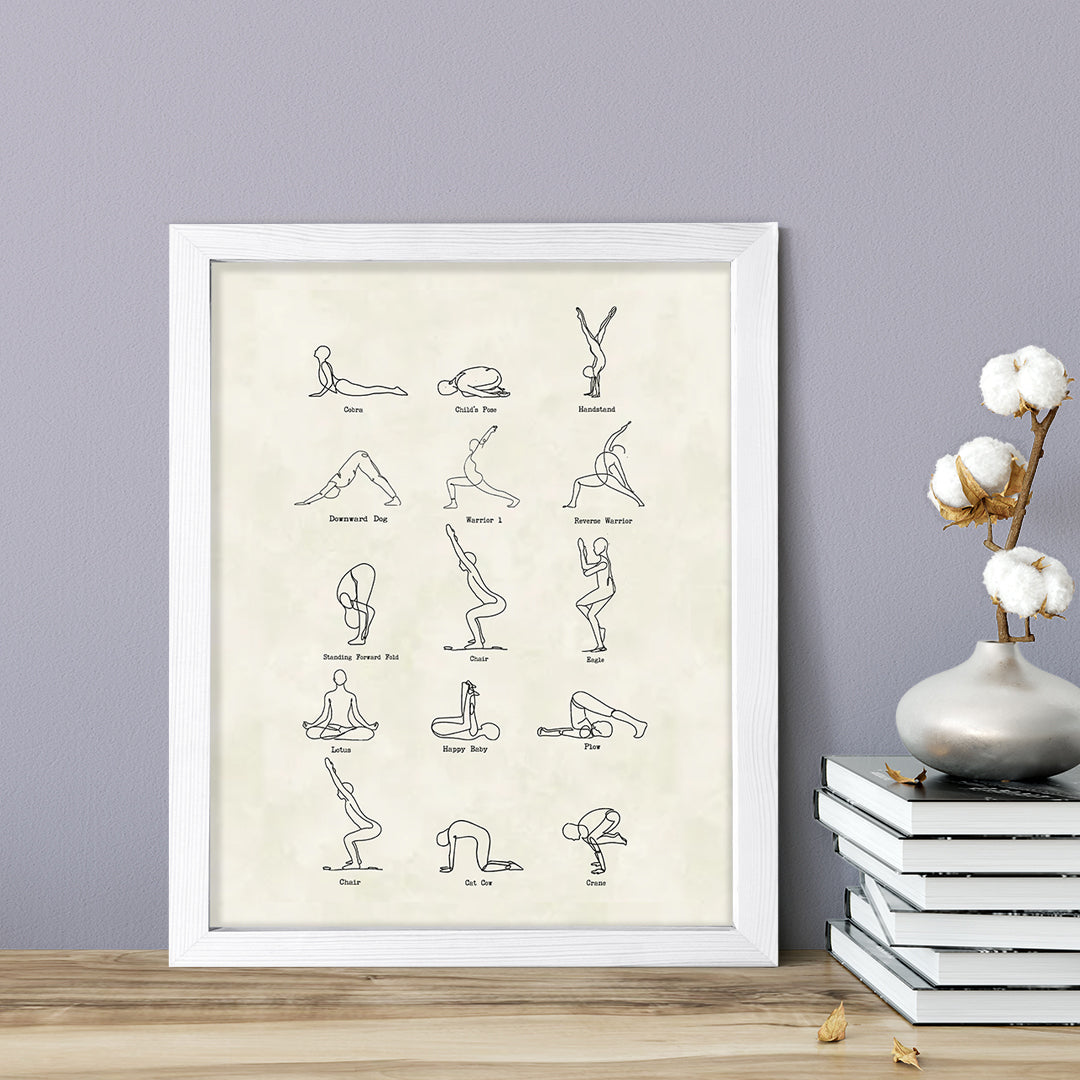 Yoga Poster, FRAMED Print Yoga Wall Art