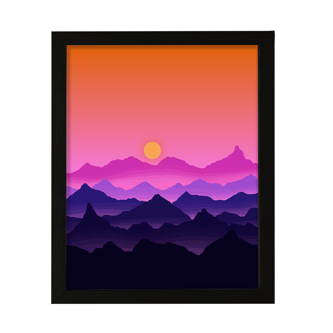 Designs ByLITA Ruby Dusk Sunset, Wall Print Art | Beautiful Flowers | Stylish Modern Decoration For The Home and Office