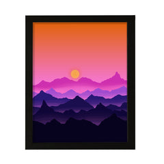 Designs ByLITA Ruby Dusk Sunset, Wall Print Art | Beautiful Flowers | Stylish Modern Decoration For The Home and Office