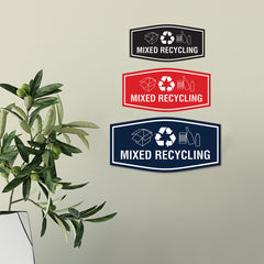 Fancy Mixed Recycling Wall or Door Sign