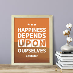 Designs ByLITA Happiness depends upon ourselves - Aristotle 2, Inspirational Wall Art