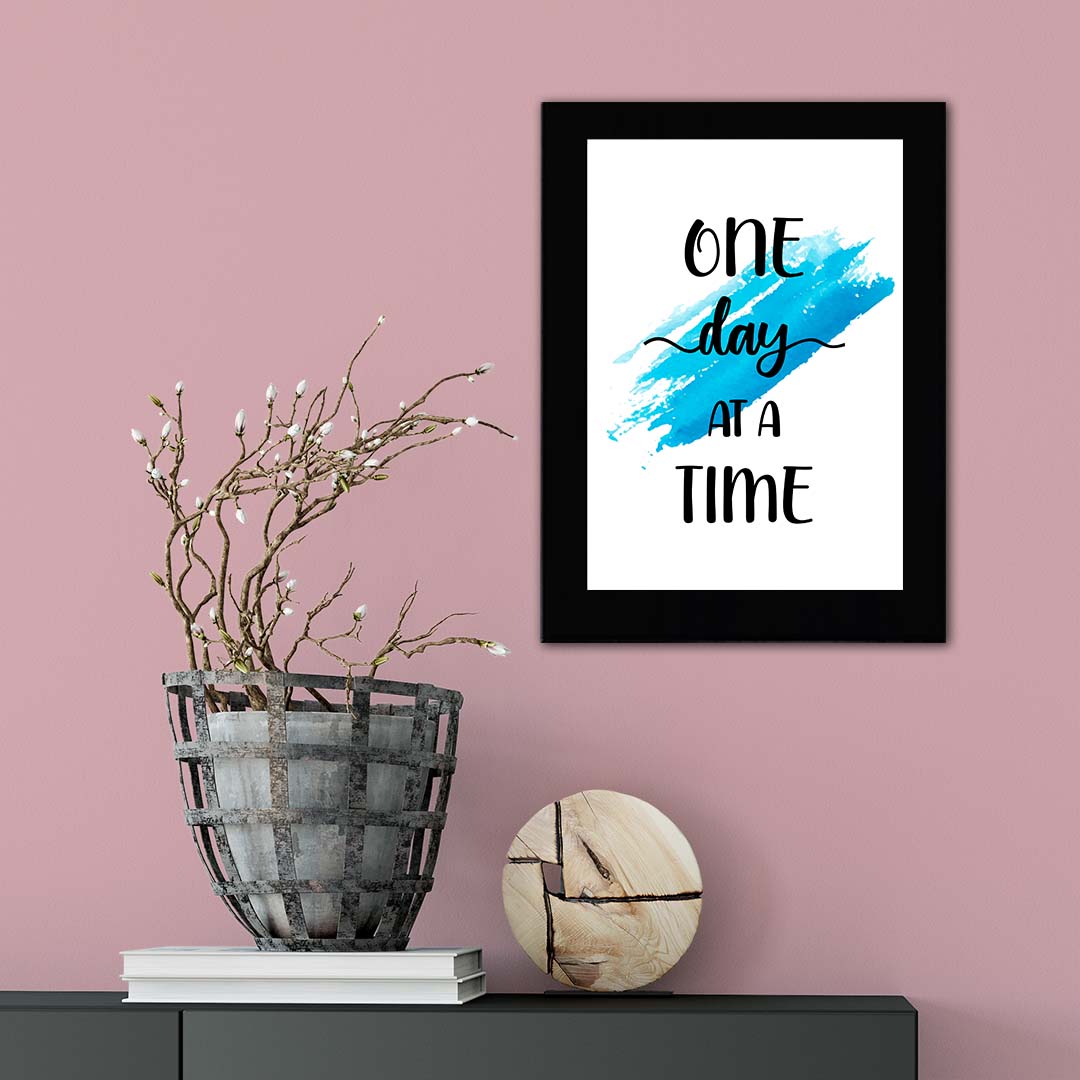 One Day At A Time Decorative Wall Plaque (Full Color) | Positive Affirmation Inspiration Décor