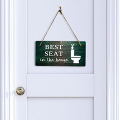 Best Seat In The House 5x10 Hanging Plus Wall or Door Sign | Funny & Positive Home Decor