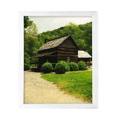 Peaceful Mountain Farm, Framed Print Sign Easy Installation | Forest and Trees | Stylish Modern Decoration For The Home and Officer
