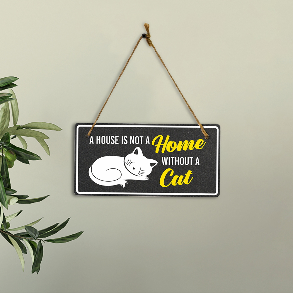 Cat Lovers Home Decor 5x10 Hanging Plus Wall or Door Sign