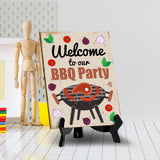 Signs ByLITA Welcome to our BBQ Party, Table Sign with Acrylic Stand (6x8“)