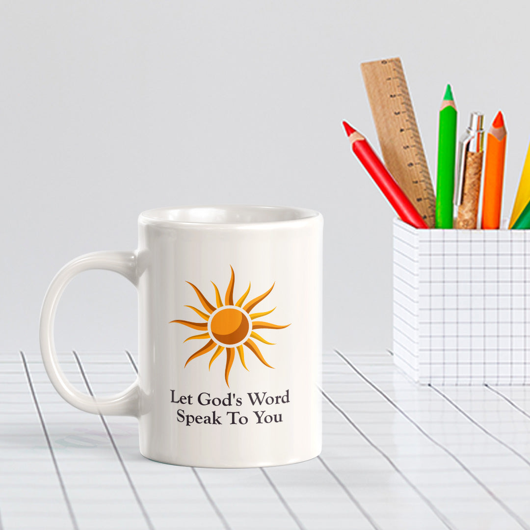 Let God's Word Speak To You 11oz Plastic/Ceramic Coffee Mug Office And Home | Religious Sayings | Family And Friends