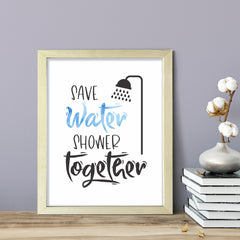 Save Water Shower Together, Framed Wall Art, Home Décor Prints