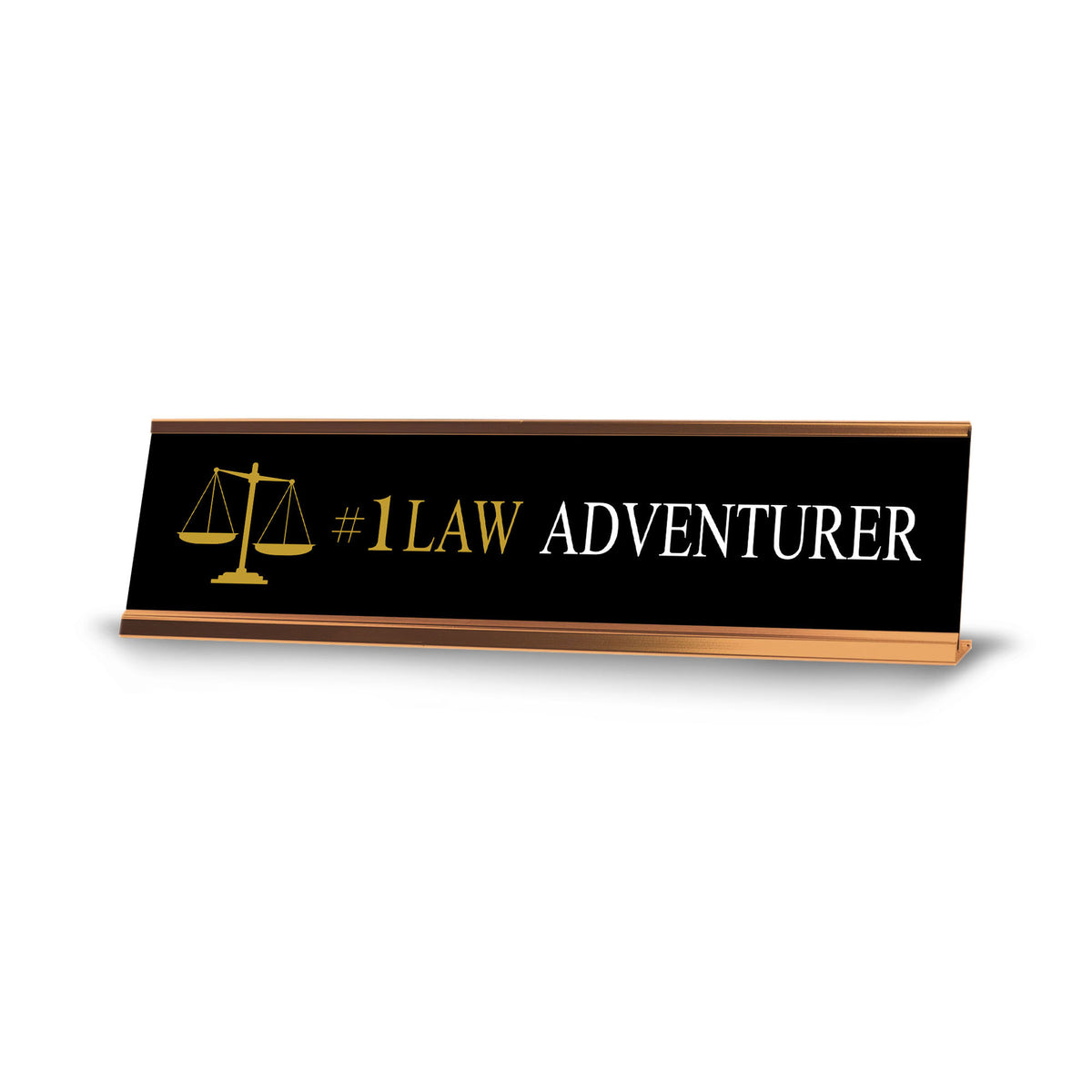 Signs ByLITA #1 Law Adventurer Gold Frame Lawyer Gifts Desk Sign (2x8")