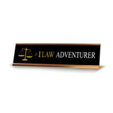 Signs ByLITA #1 Law Adventurer Gold Frame Lawyer Gifts Desk Sign (2x8")