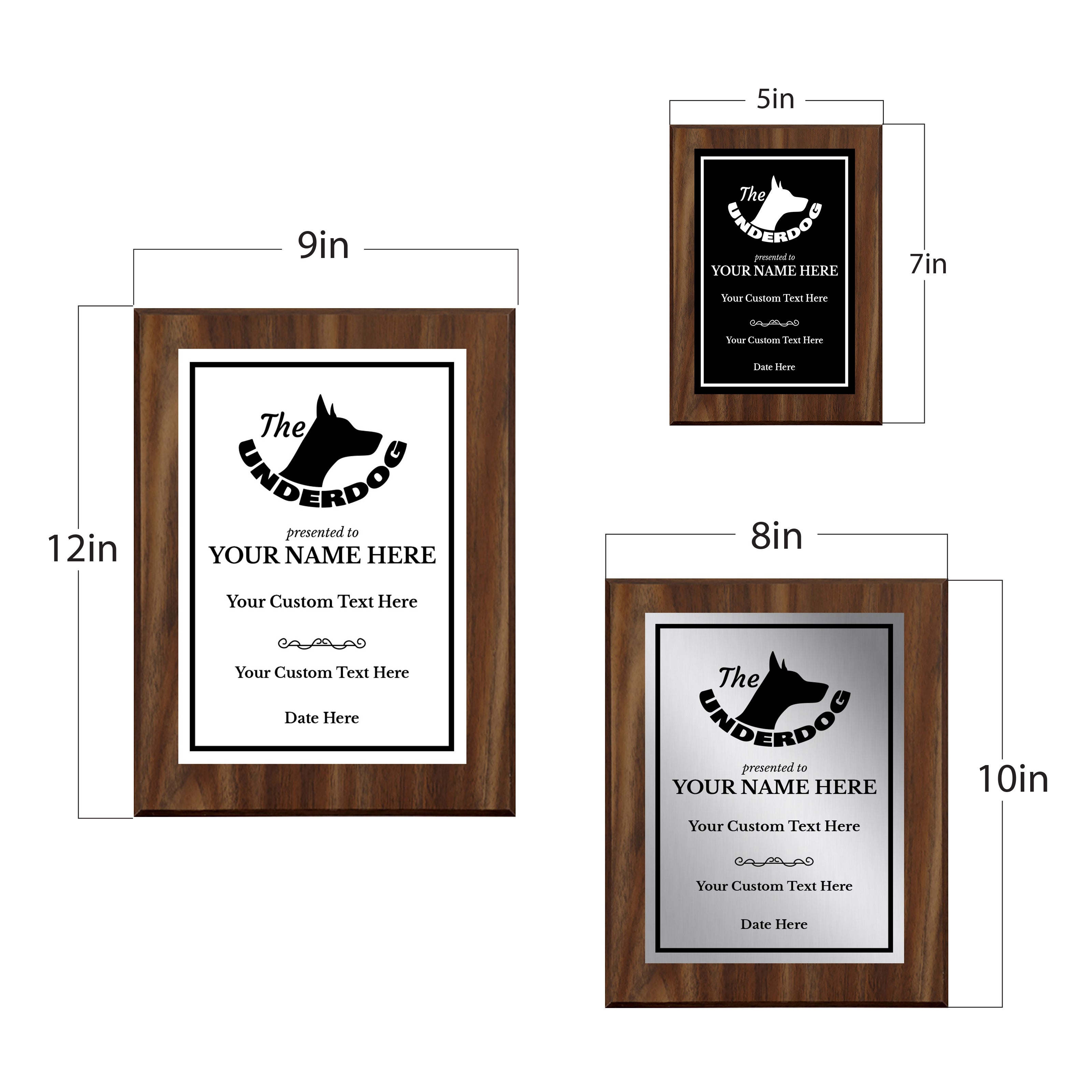 The Underdog Customizable Award Plaque | Easel Mount Option | Achievement and Recognition Personalizable Plaques