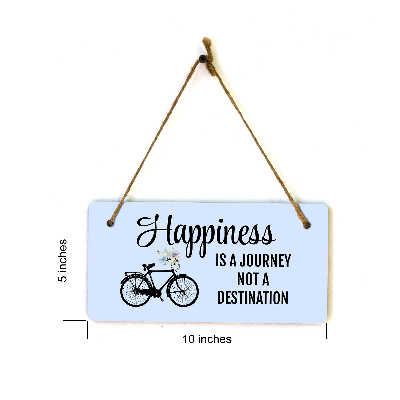 Happiness Is A Journey Not A Destination 5" x 10" Hanging Wall or Door Sign | Home Decor