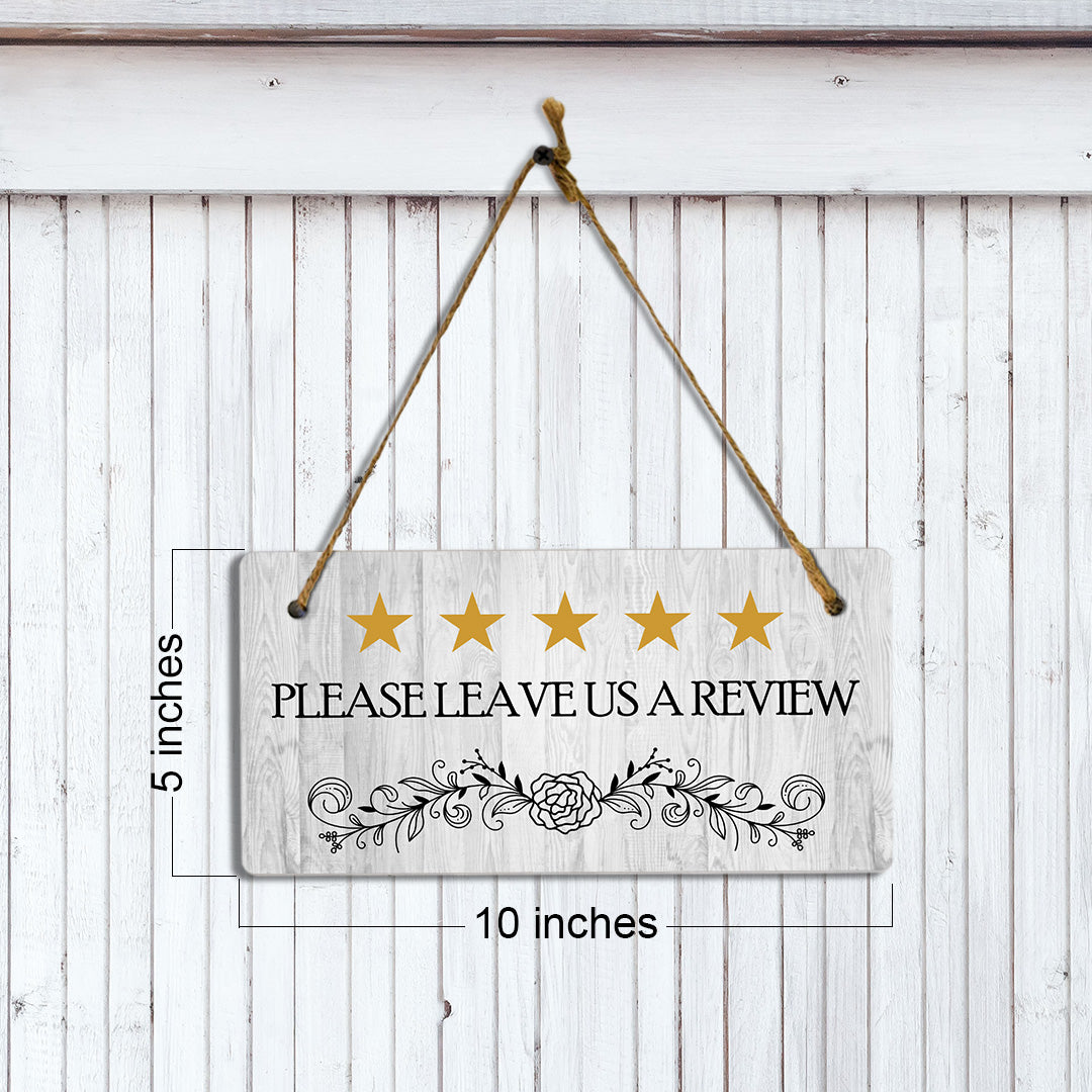 5 Stars Please Leave Us A Review 5x10 Hanging Plus Wall or Door Sign | Business Décor