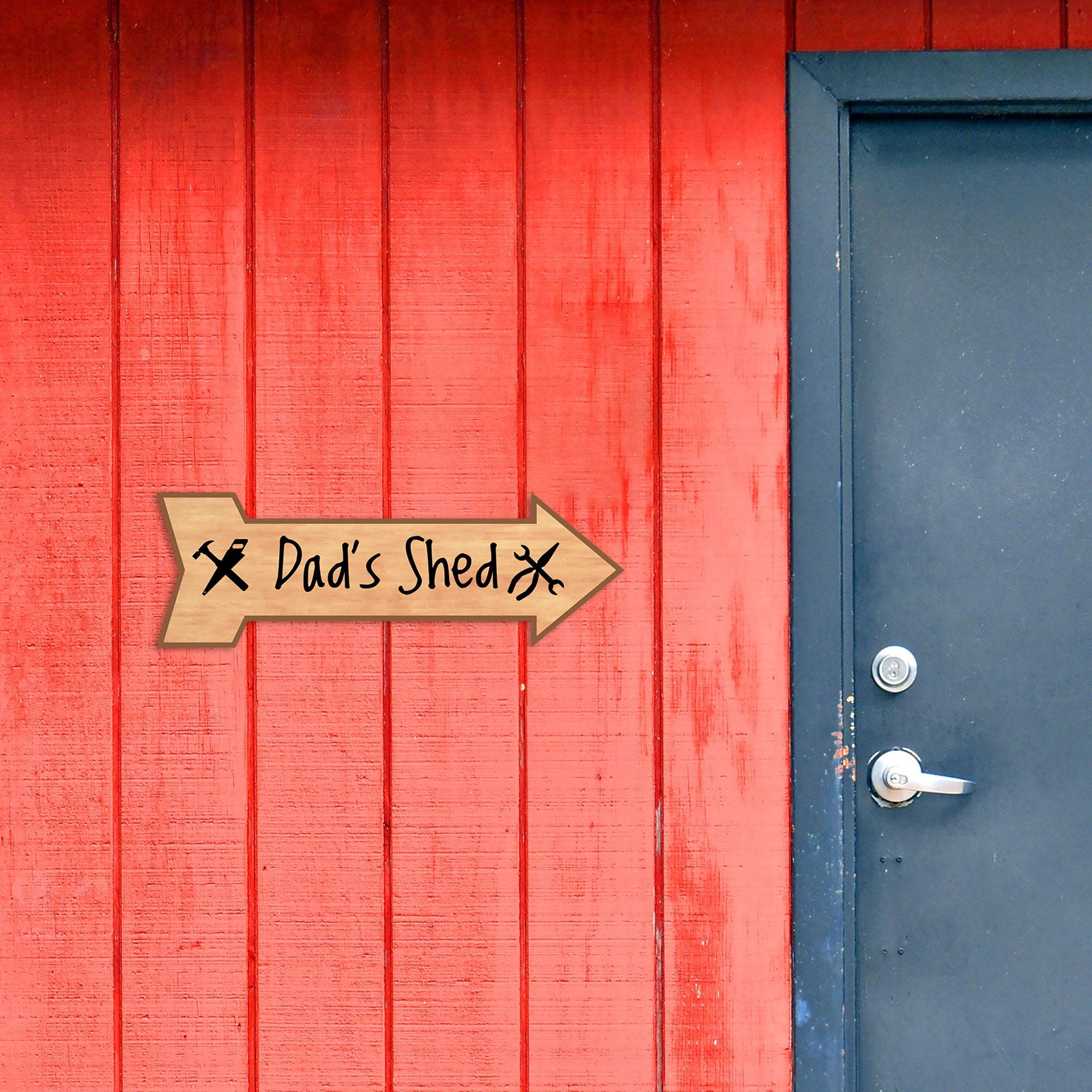 Arrow Shape Dad's Shed 12x4" Wall or Door Sign | Funny Home Décor