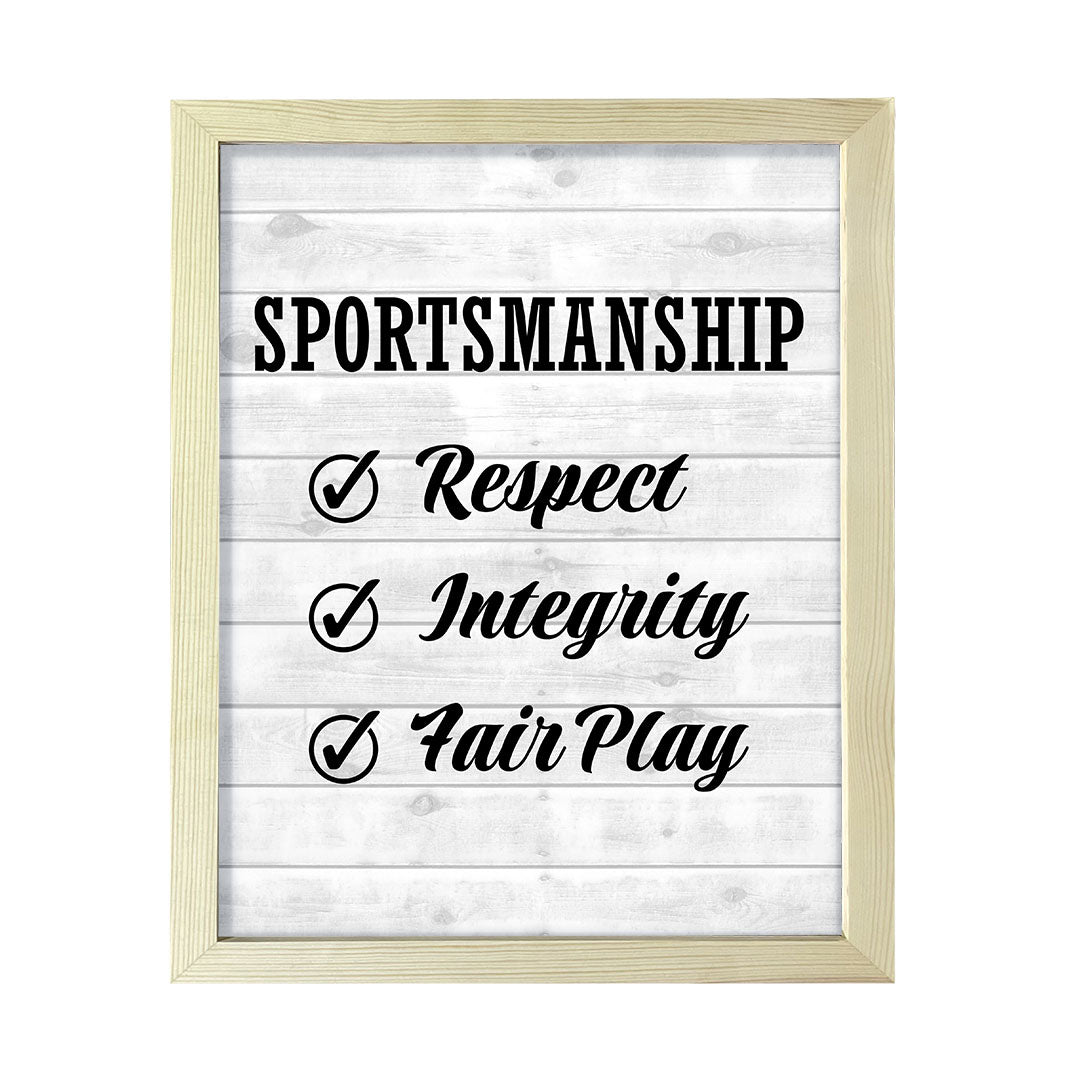 Signs ByLITA Sportsmanship: Respect, Integrity, Fair Play, Framed Print Inspirational - Wall Art Collection - Elevate Your Space with Timeless Beauty and Inspiring Designs Wall Art