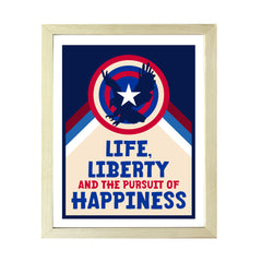 Designs ByLITA Life, Liberty and The Pursuit of Happiness, Wall Print Art | USA Patriotic Decoration (Unframed or Framed)