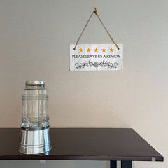 5 Stars Please Leave Us A Review 5x10 Hanging Plus Wall or Door Sign | Business Décor