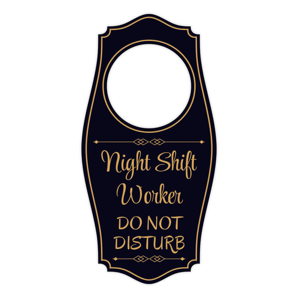 Night Shift Worker Do Not Disturb Door Hanger | House or Business Door Sign