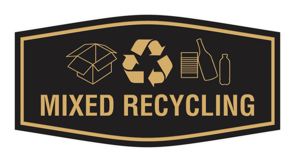 Fancy Mixed Recycling Wall or Door Sign