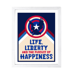 Designs ByLITA Life, Liberty and The Pursuit of Happiness, Wall Print Art | USA Patriotic Decoration (Unframed or Framed)