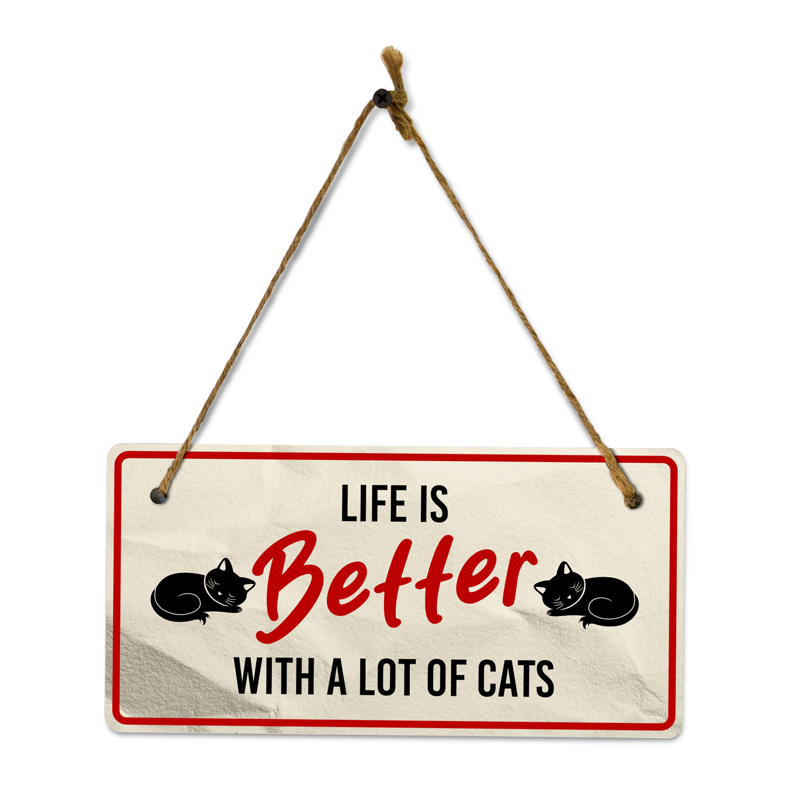Cat Lovers Home Decor 5x10 Hanging Plus Wall or Door Sign