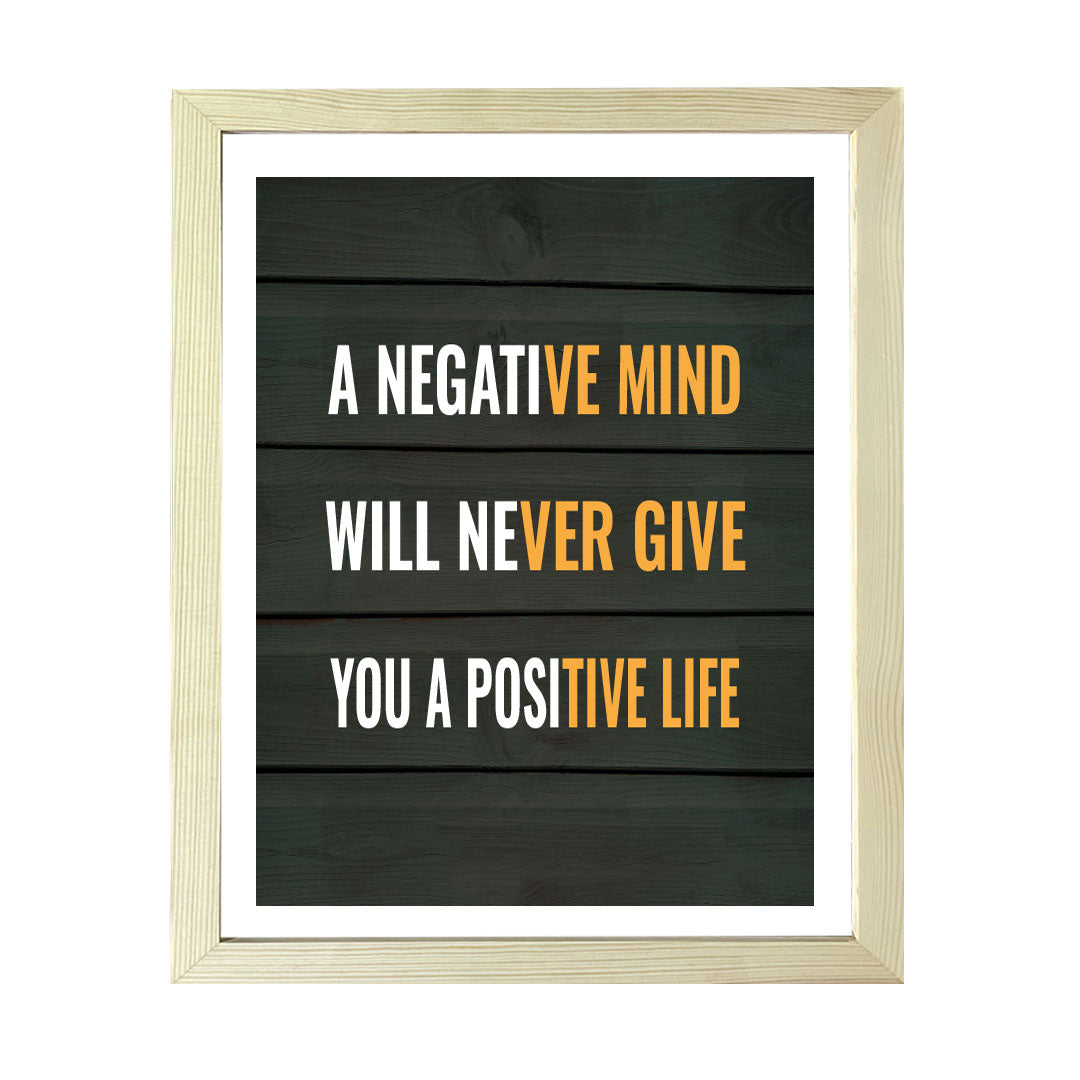 Designs ByLITA A Negative Mind Will Never Give You A Positive Life, Wall Print Art | Motivational Home Decor