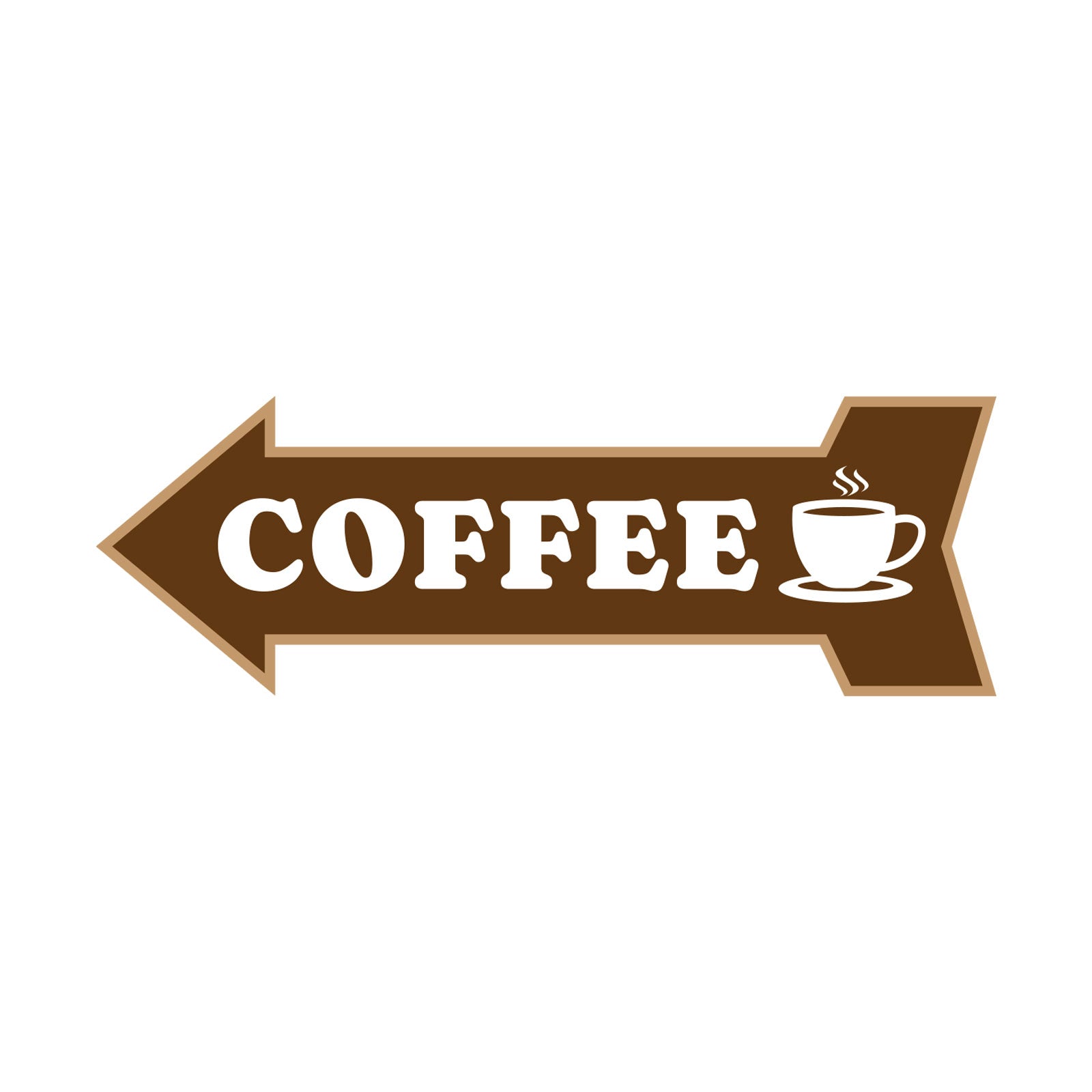 Arrow Shape Coffee 12x4" Wall or Door Sign | Funny Home Decor | Shop Décor
