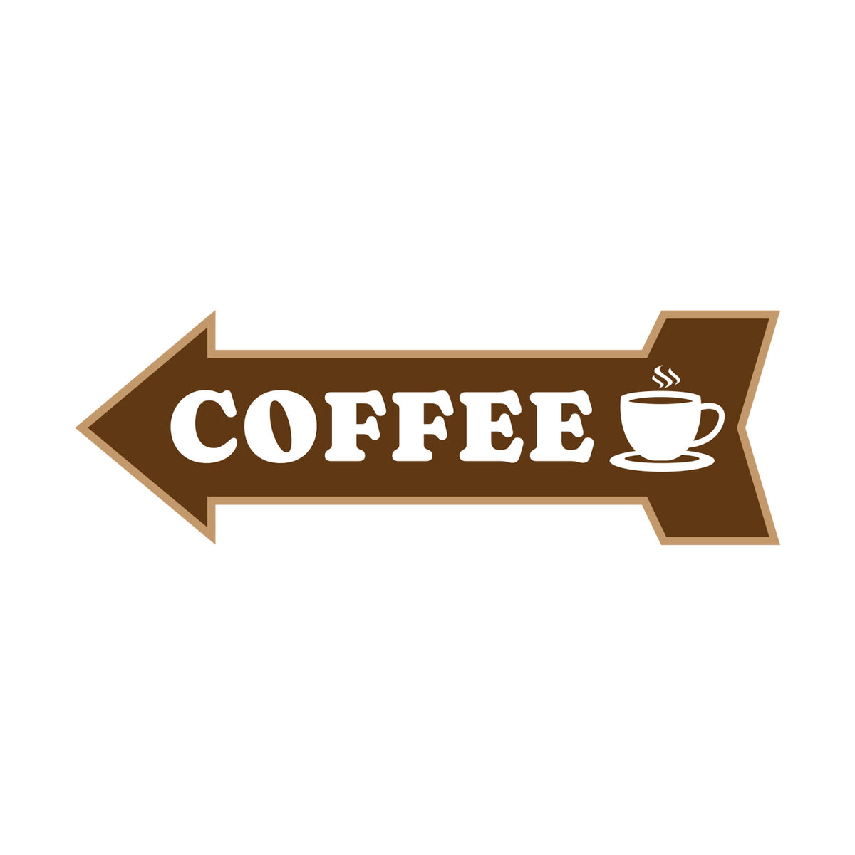 Arrow Shape Coffee 12x4" Wall or Door Sign | Funny Home Decor | Shop Décor