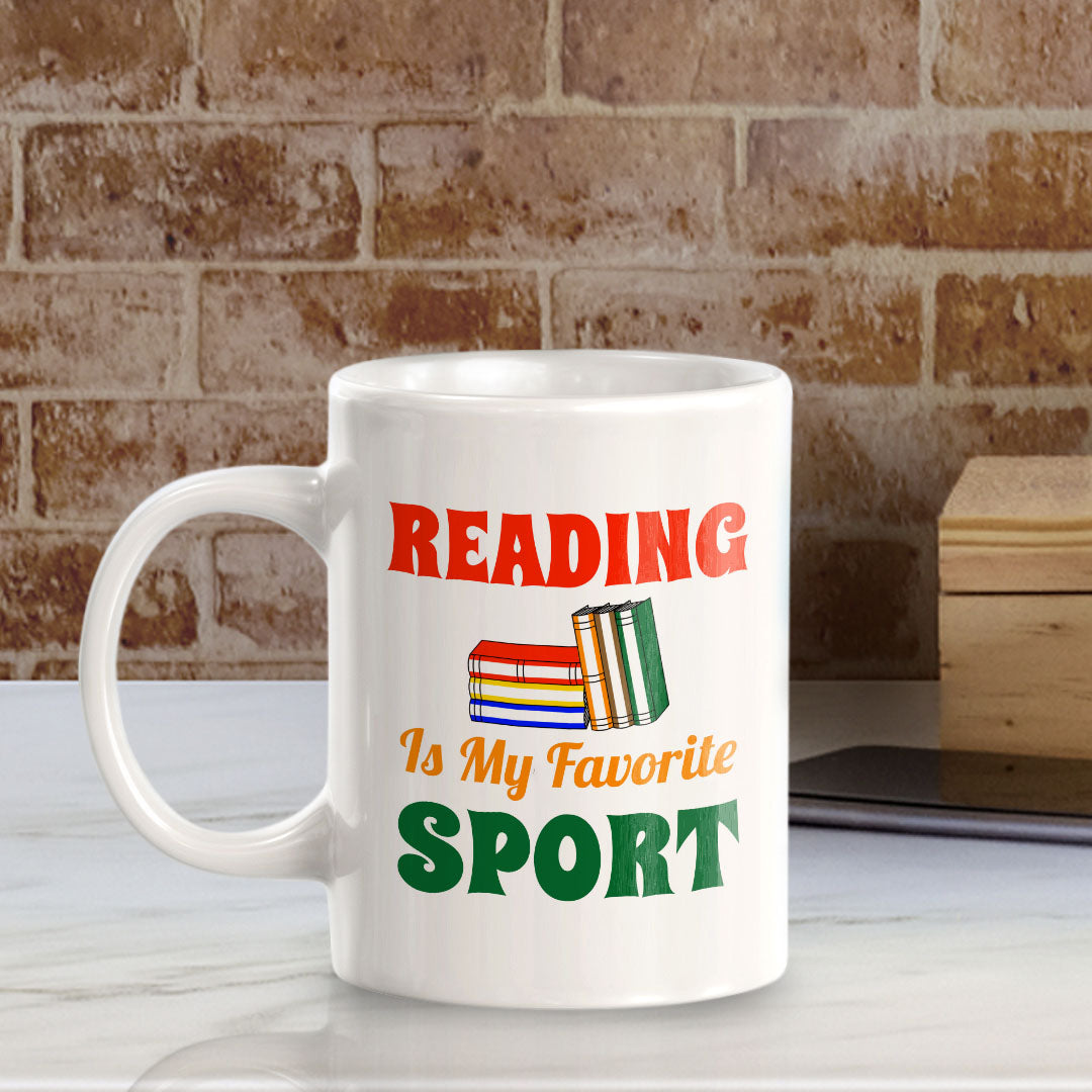 Reading Is My Favorite Sport 11oz Plastic or Ceramic Coffee Mug | Witty Funny Coffee Cups