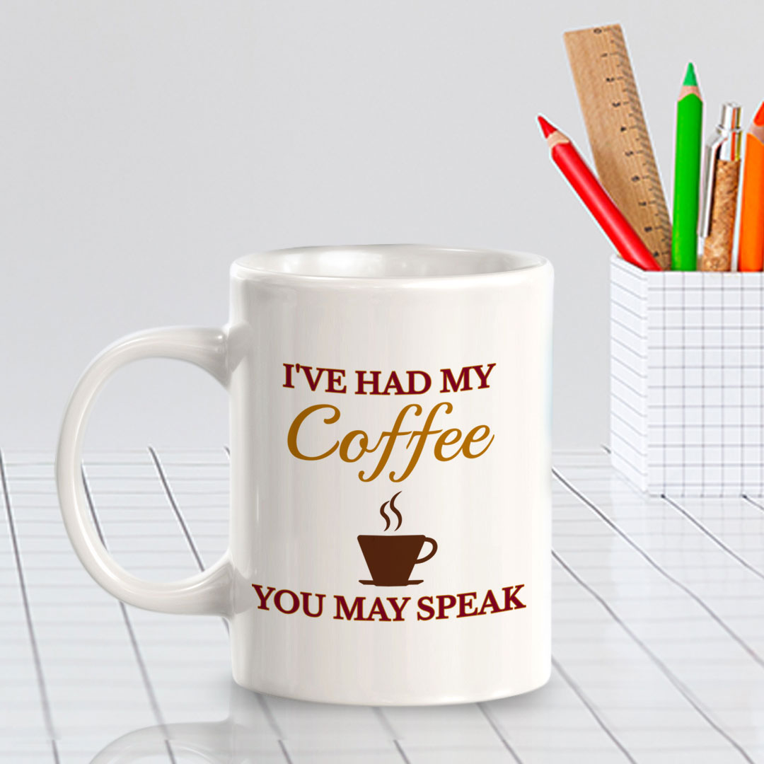 I've Had My Coffee You May Speak 11oz Plastic or Ceramic Coffee Mug | Funny Novelty Cup