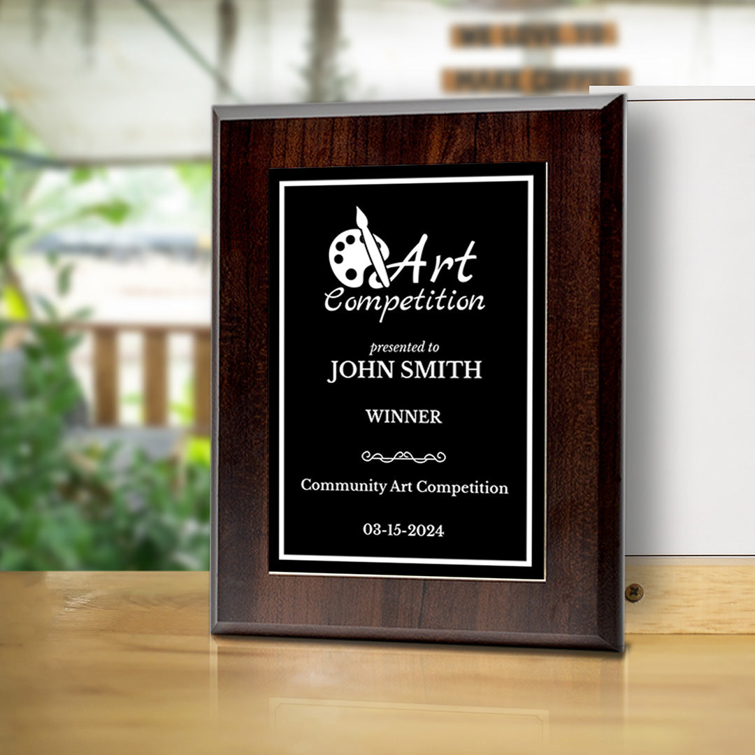 Art Competition Customizable Award Plaque | Easel Mount Option | Achievement and Recognition Personalizable Plaques