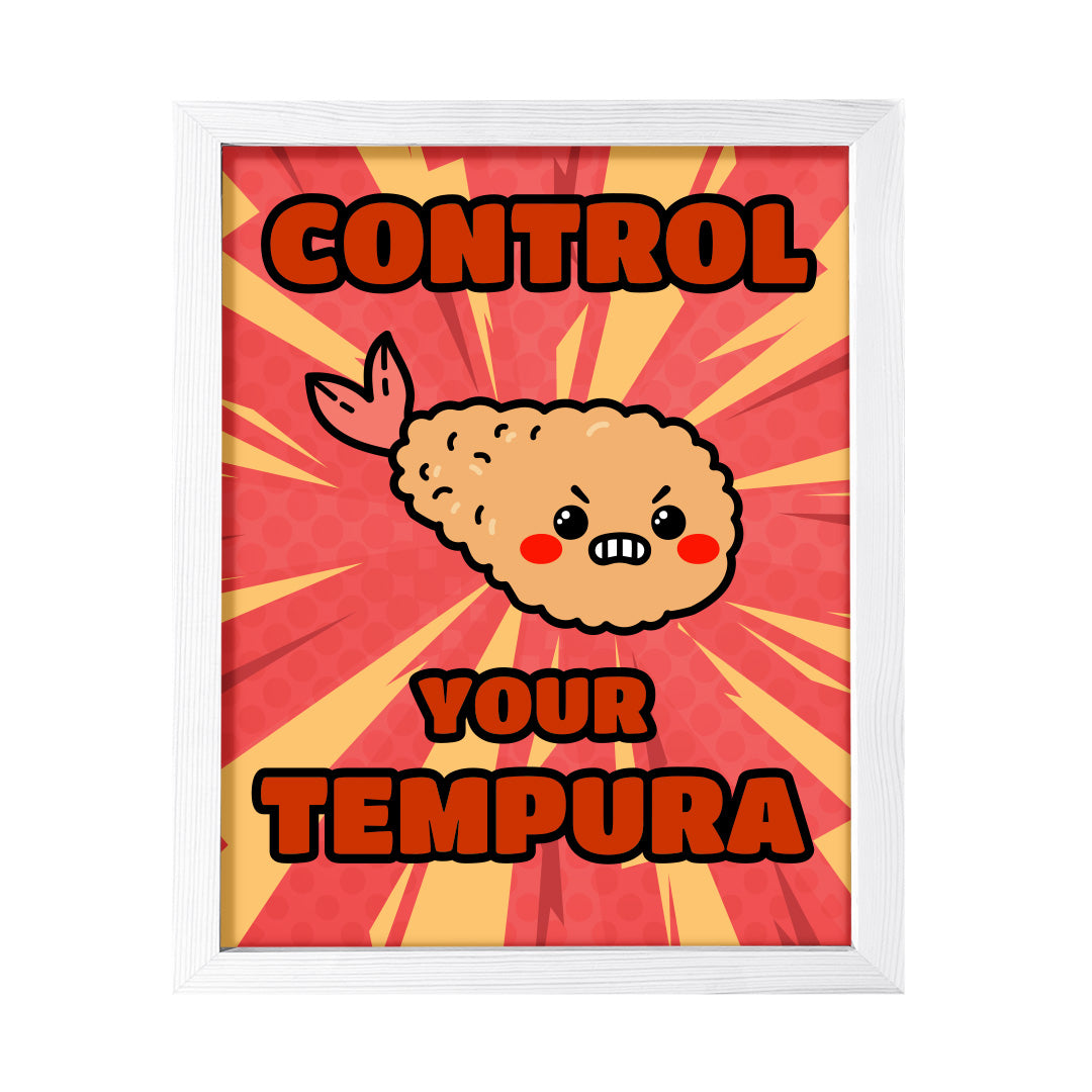Designs ByLITA Control Your Tempura, Framed Print Inspirational Wall Art | Decoration For Sushi Lovers