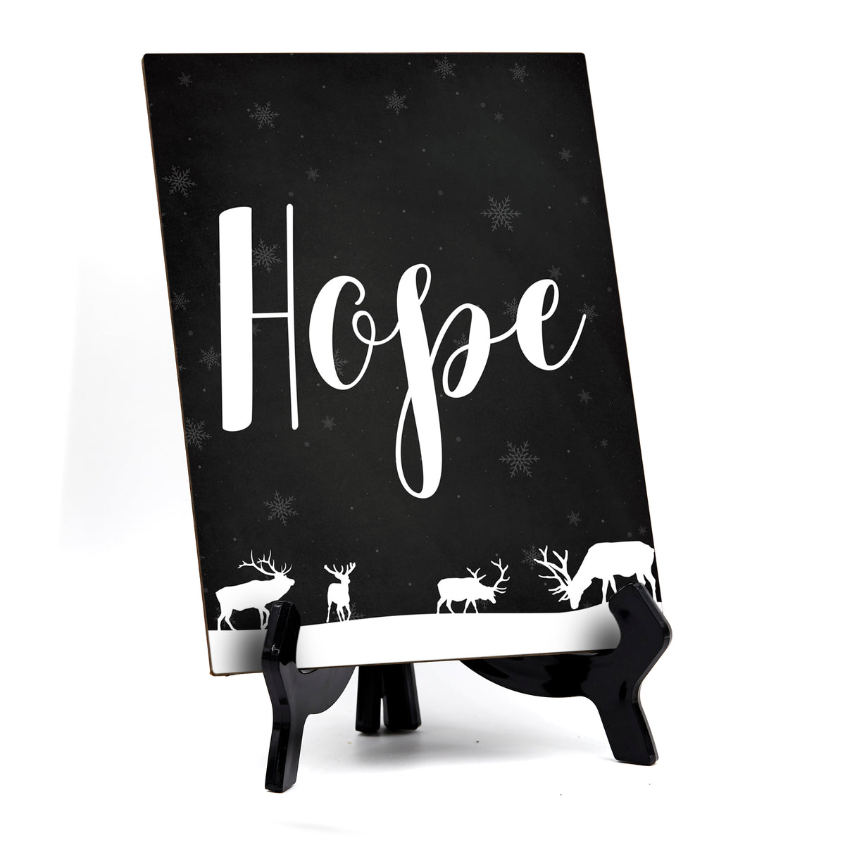 Hope Sign with Easel, Reindeer Design (6 x 8")