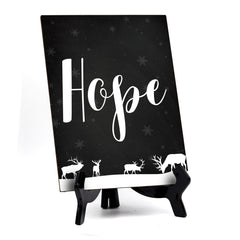 Hope Sign with Easel, Reindeer Design (6 x 8")