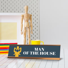 Signs ByLITA Man of The House Gold Frame, Desk Sign (2x8")