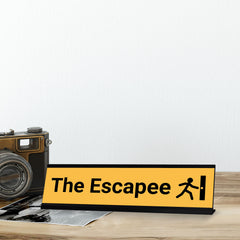 The Escapee, Running Black Frame, Desk Sign (2x8)