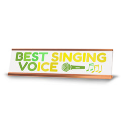 Signs ByLITA Best Singing Voice Award, Gold Frame, Desk Sign (2x8")