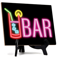 Signs ByLITA Bar Table Sign with Acrylic Stand (6x8“)