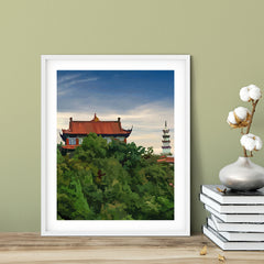 Designs ByLITA Oriental Treetop Temple, Wall Print Art | Old Masterpieces | Stylish Modern Decoration For The Home and Office