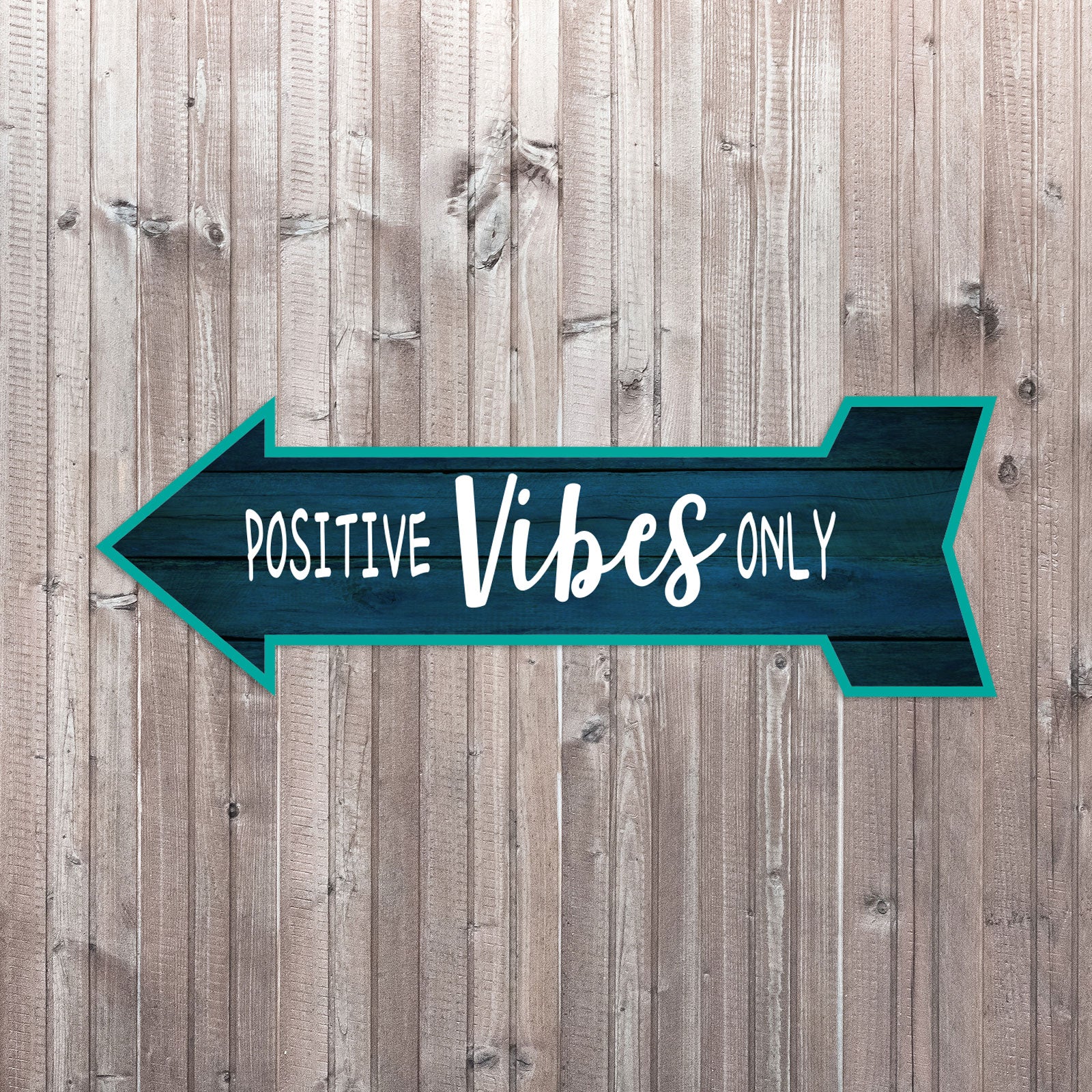 Arrow Shape Positive Vibes Only 12x4" Wall or Door Sign | Funny Home Decor | Shop Décor