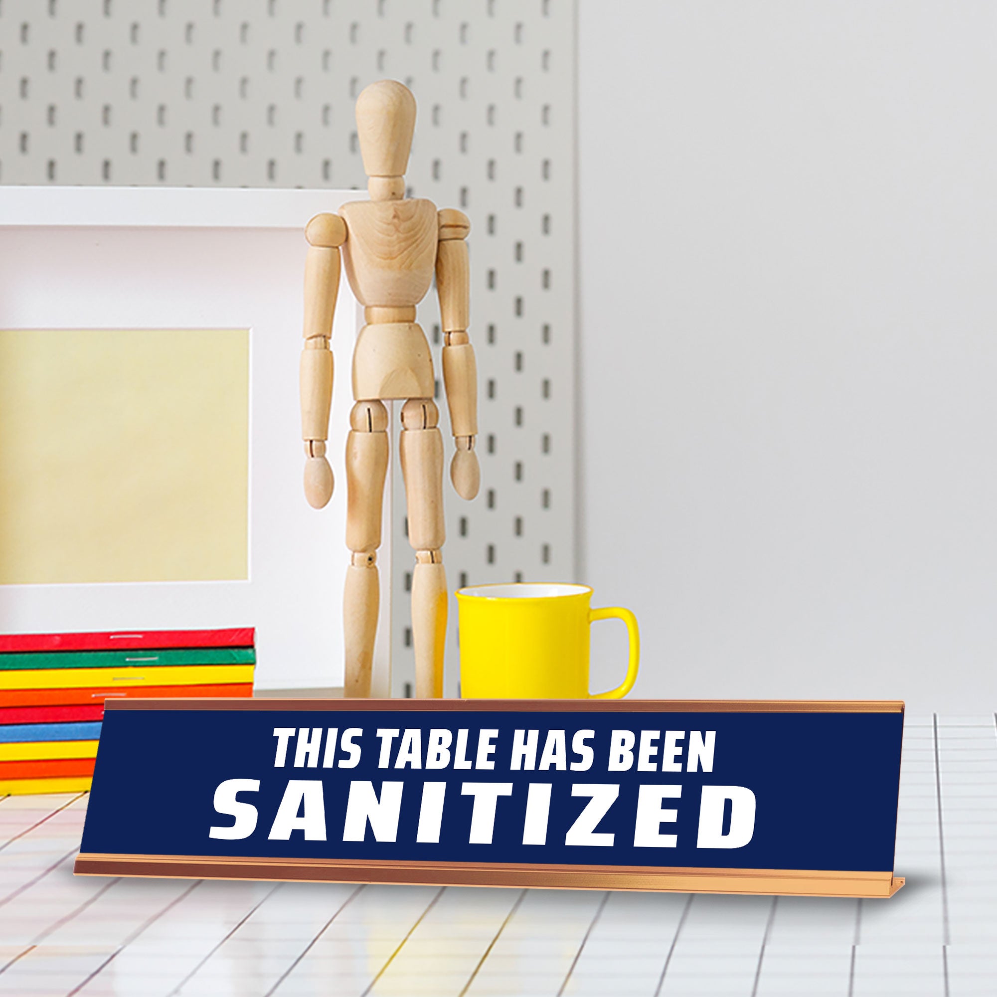 This Table Has Been Sanitized 2 x 10" Desk Sign | Office & Medical Rooms