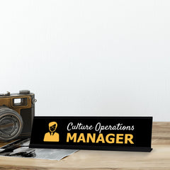 Signs ByLITA Culture Operations Manager Black Frame Desk Sign (2x8")