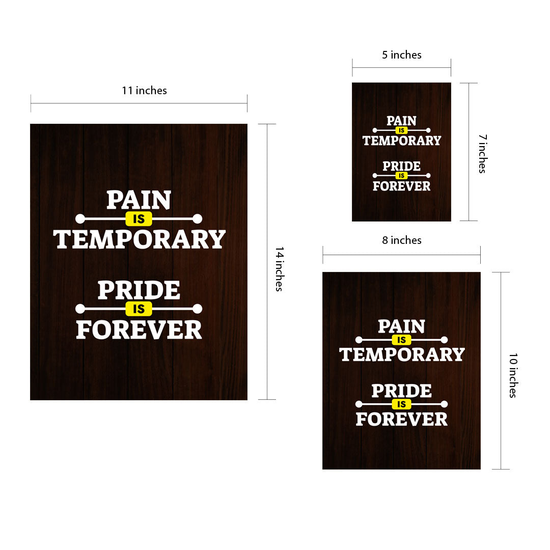 Designs ByLITA Pain Is Temporary Pride Is Forever, Wall Print Art | Motivational Home Decor