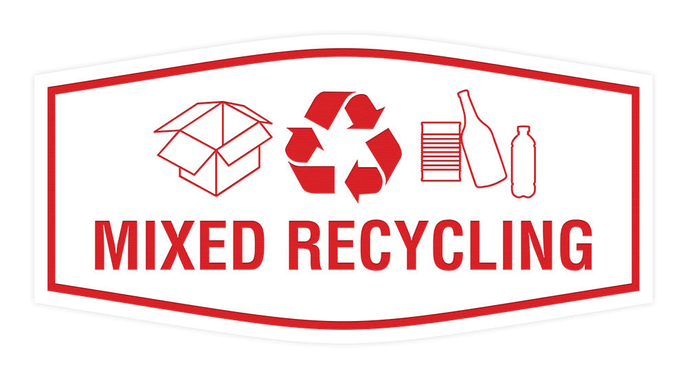 Fancy Mixed Recycling Wall or Door Sign