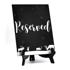 Reserved Sign with Easel, Reindeer Design (6 x 8")