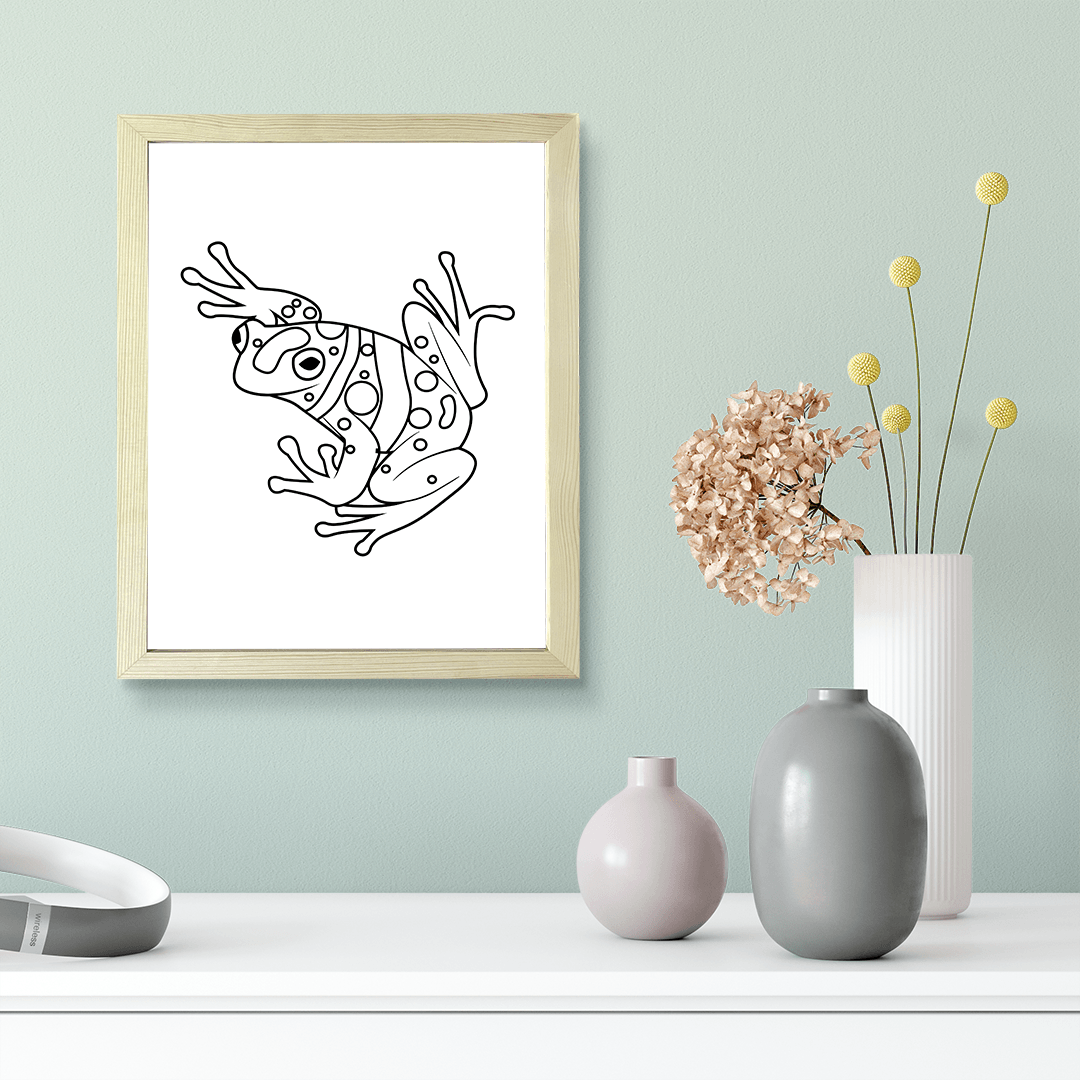 Designs ByLITA Poison Dart Frog Outlined version, Wall Print Animals Art | Family Presents | Bedroom | Stylish Kindergarten Decor