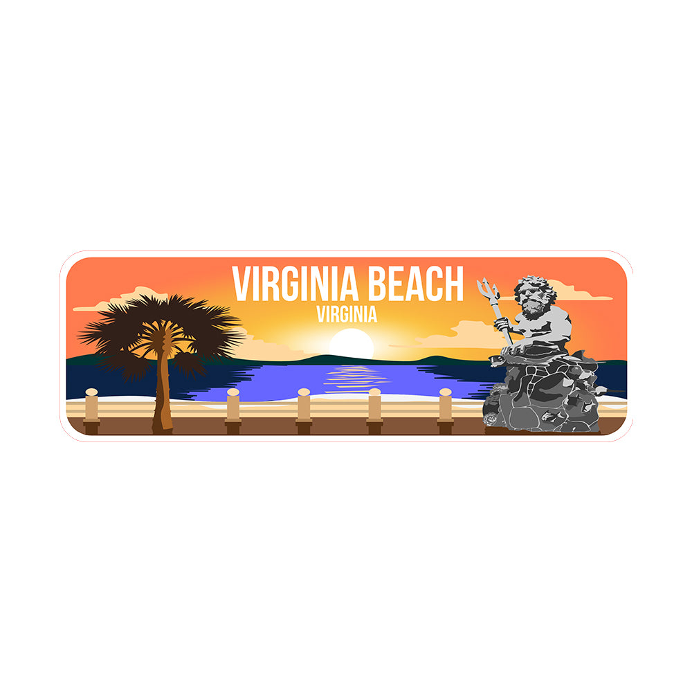 Standard Plus Virginia Beach, Virginia Wall or Door Sign | Famous US Beaches Souvenir