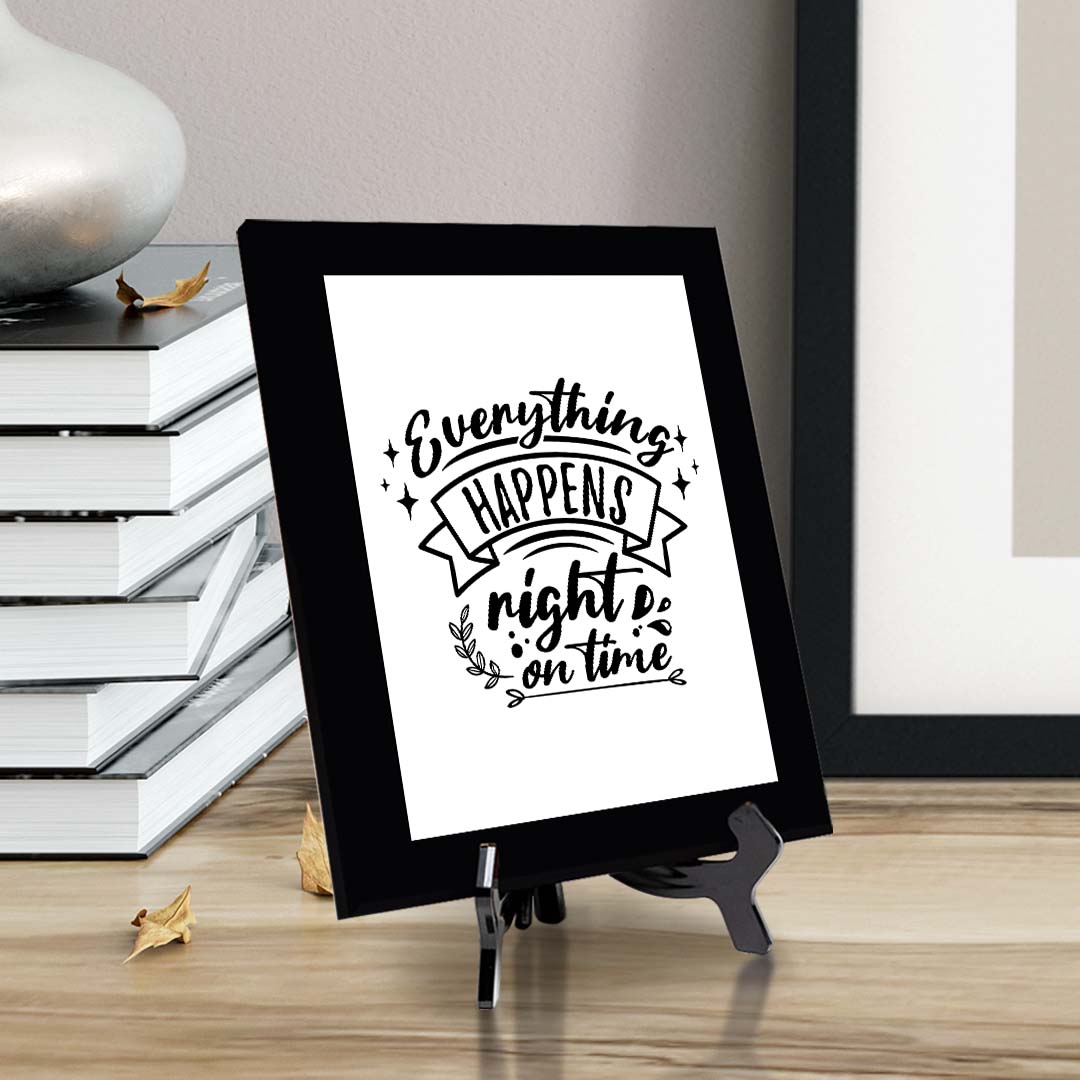 Everything Happens Right on Time Decorative Wall Plaque (Full Color) | Positive Affirmation Inspiration Décor