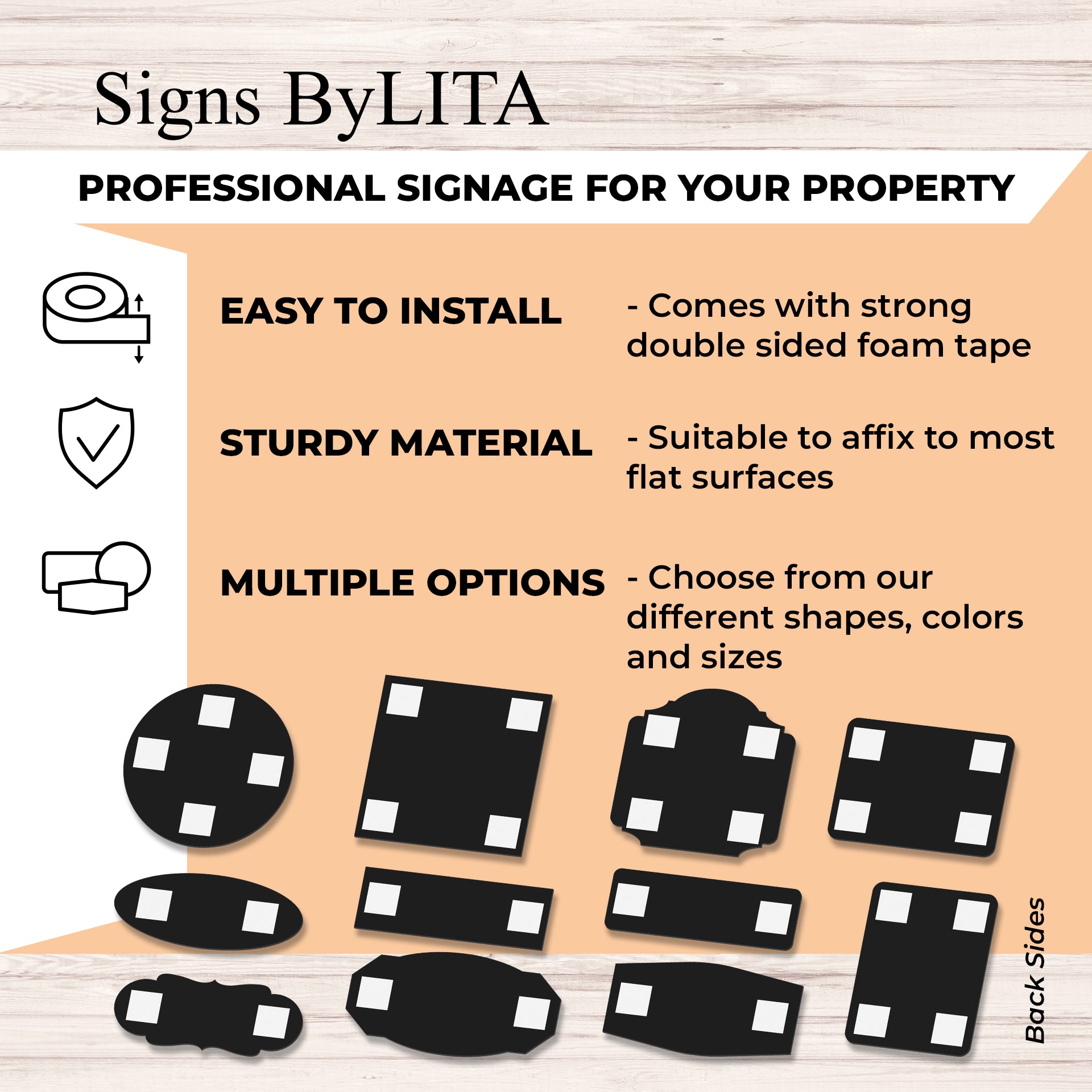 Signs ByLITA Fancy Plus | Beware of Dog Wall or Door Sign | Customizable with Your Company Logo | Durable & Easy to Install