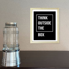 Designs ByLITA Think Outside The Box, Framed Wall Art Print | Positive Motivational Decor
